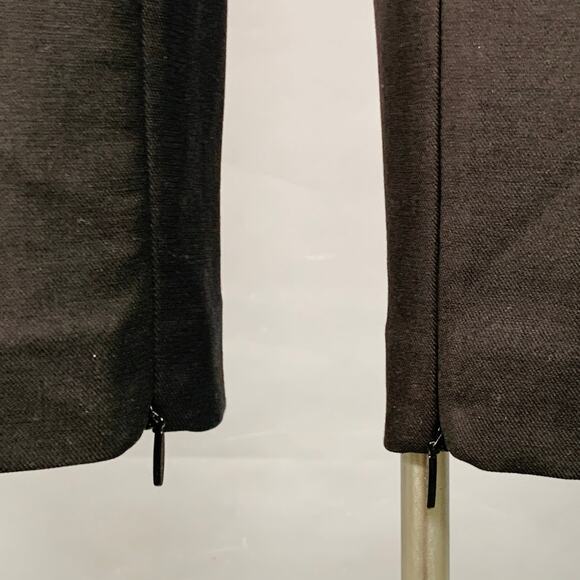 THE ROW Size 12 Black Cotton Blend Twill Ankle Zips Tapered Dress Pants - Picture 2 of 6